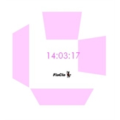 flash时钟-紫色方块不停的围绕时间转动